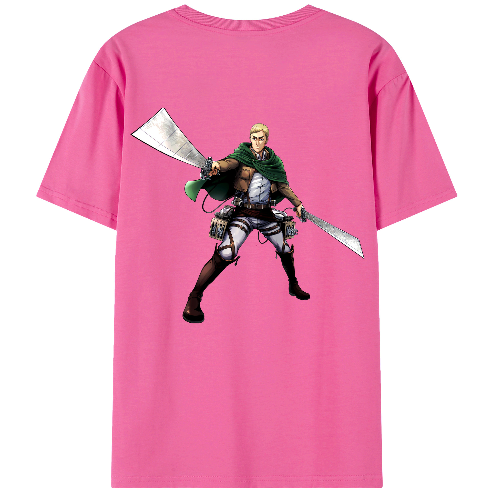（画像用） 進撃の巨人 エルヴィン・スミス Attack on Titan Erwin Smith レディース半袖Tシャツ(バックプリント)